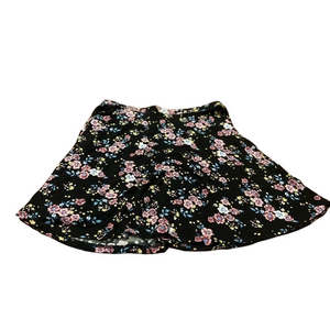 Y2K Wet Seal Floral Mini Skirt Medium Black Pink Fit & Flare